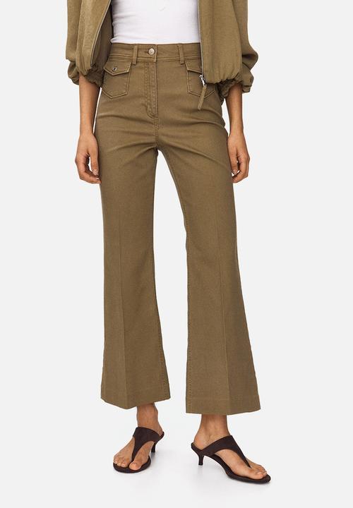 H&M - Flared ankle-length trousers - khaki green