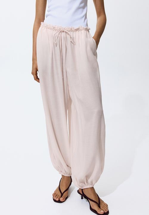 H&M - Balloon drawstring trousers - light peach pink
