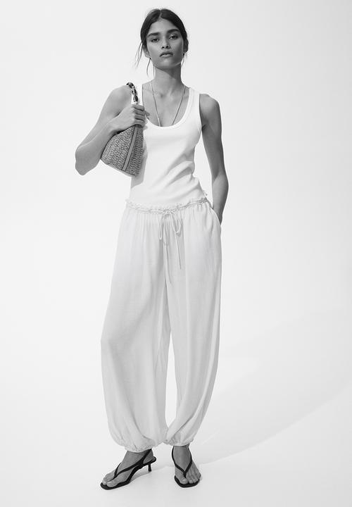 H&M - Balloon drawstring trousers - light peach pink