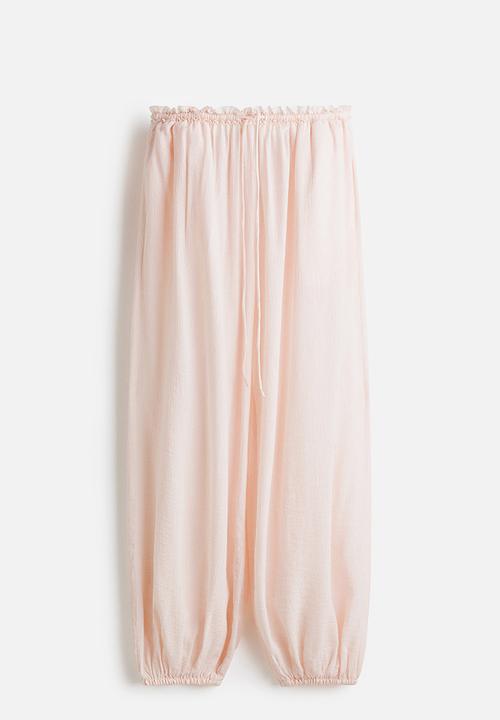 H&M - Balloon drawstring trousers - light peach pink