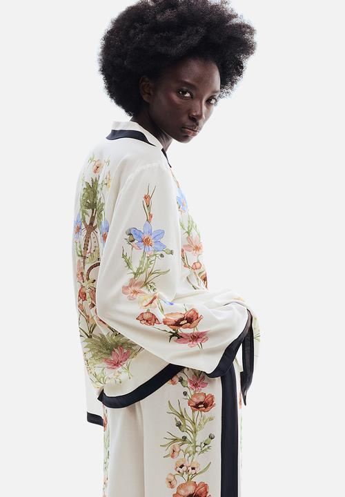 H&M - Printed lyocell trousers - cream/floral