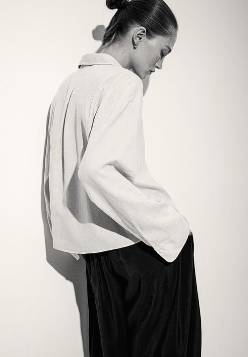 H&M - Linen-blend shirt - light beige