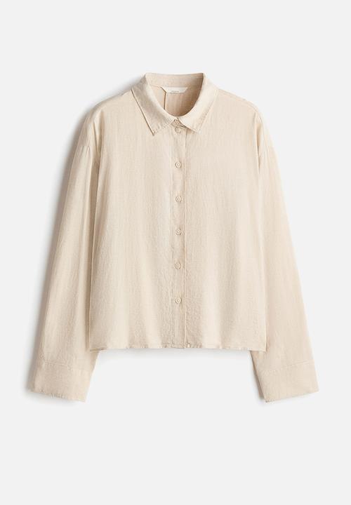 H&M - Linen-blend shirt - light beige