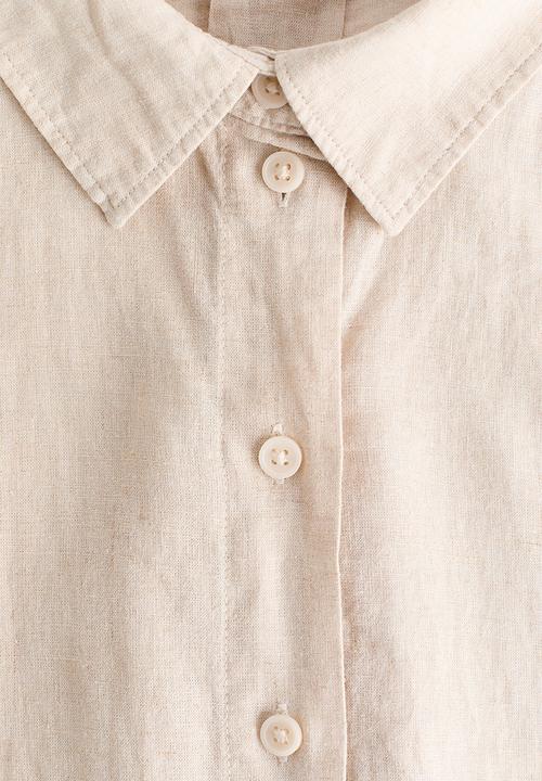 H&M - Linen-blend shirt - light beige