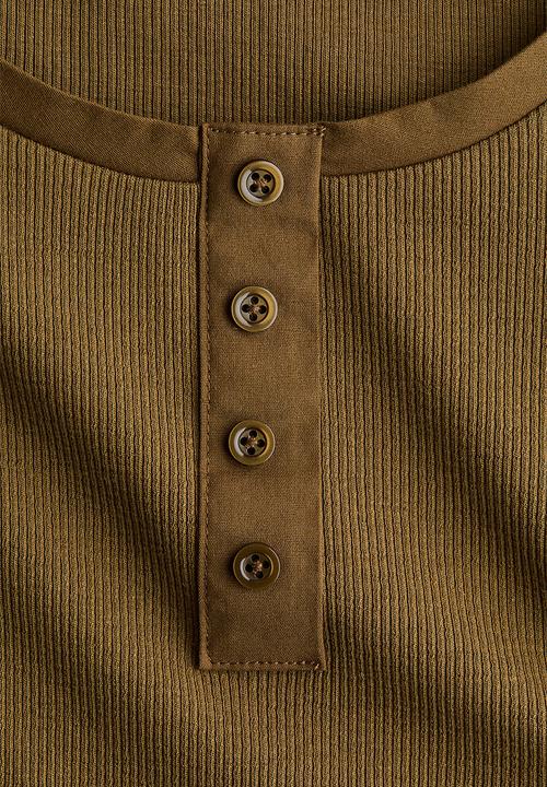 H&M - Ribbed cotton top - dark khaki green
