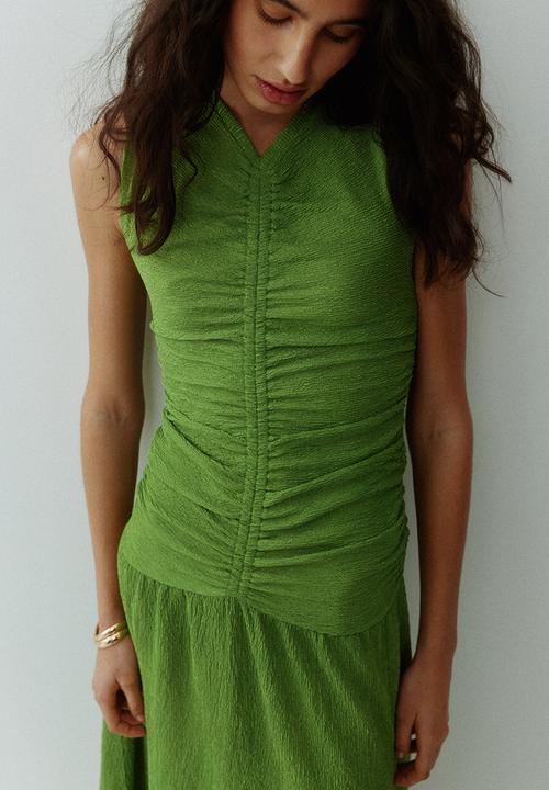 H&M - Draped jersey dress - green
