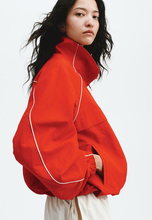H&M - Oversized nylon popover jacket - bright red
