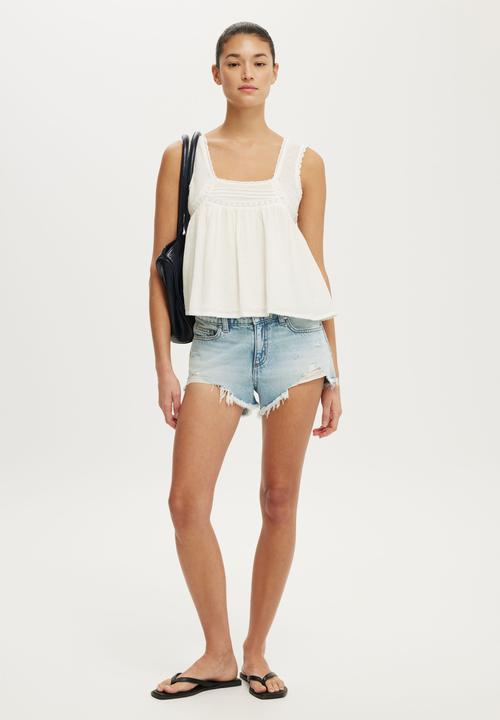 Cotton On - Sunspell Scoop Neck Tank - Gardenia