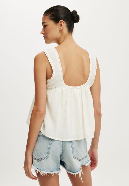 Cotton On - Sunspell Scoop Neck Tank - Gardenia