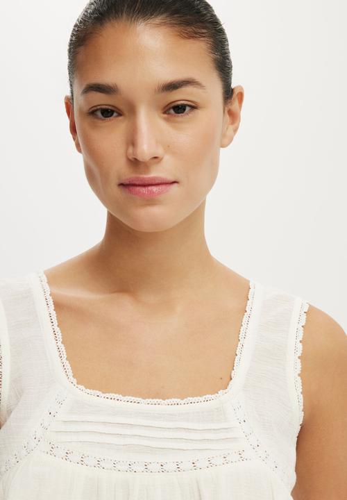 Cotton On - Sunspell Scoop Neck Tank - Gardenia