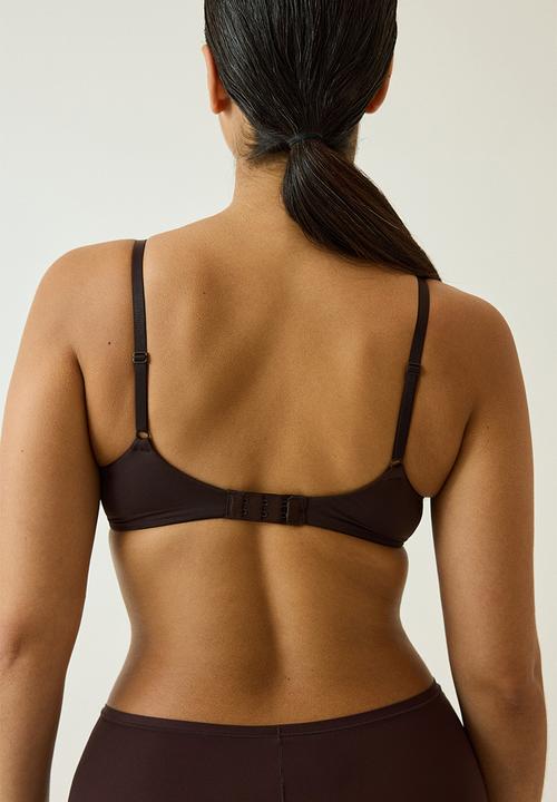 H&M - Seamless microfibre push-up bra with lycra? - dark brown