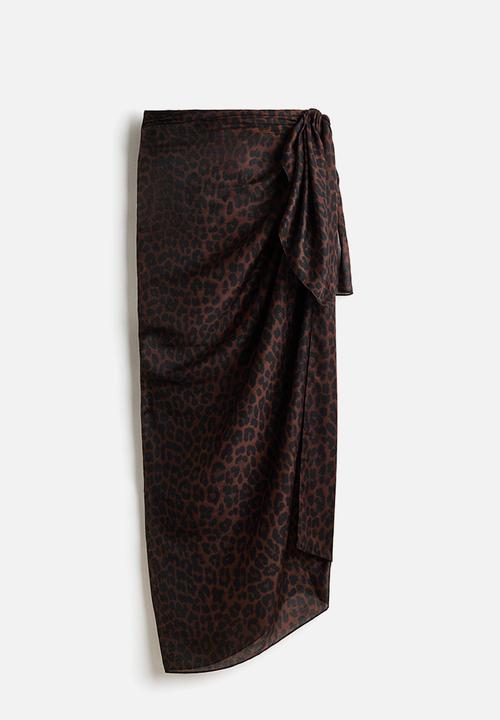 H&M - Sarong - brown/leopard print