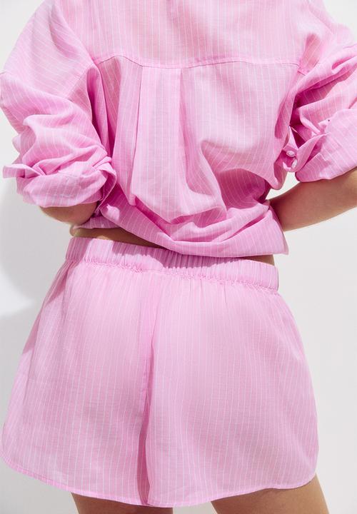 H&M - Cotton beach shorts - pink/pinstriped