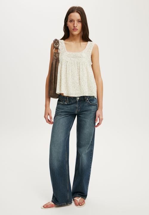 Cotton On - Sunspell Scoop Neck Tank - Miranda Sprig Floral/Gardenia