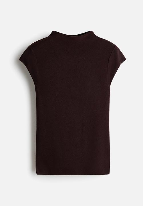 H&M - Fine-knit turtleneck top - dark brown