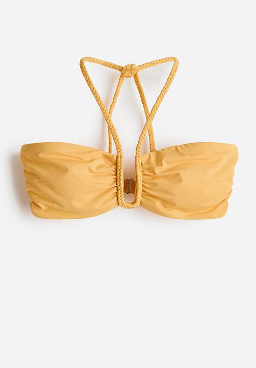 H&M - Padded bandeau bikini top - yellow