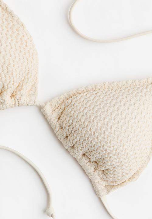 H&M - Padded triangle bikini top - cream