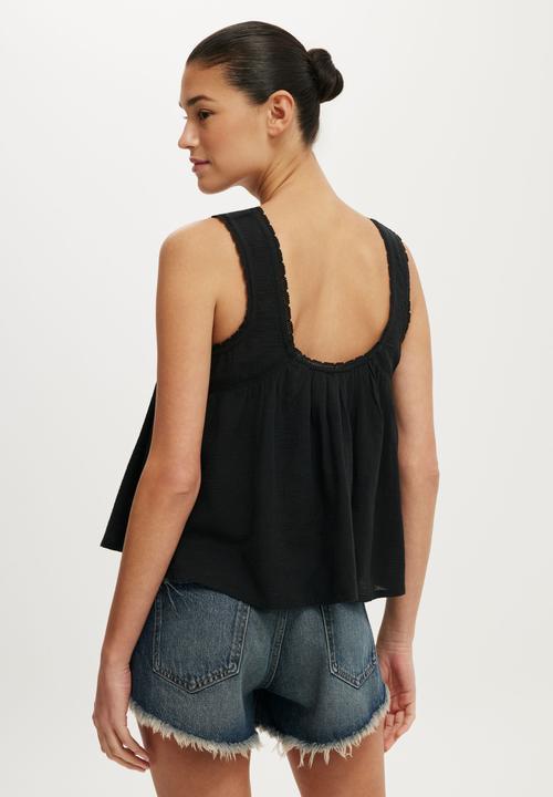 Cotton On - Sunspell Scoop Neck Tank - Black