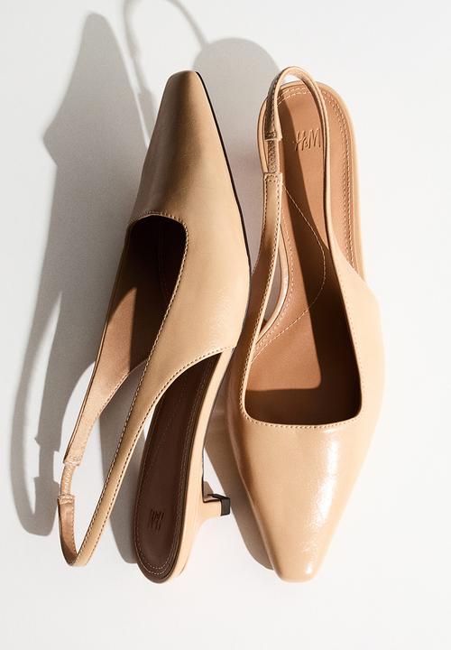 H&M - Kitten-heeled slingbacks - beige