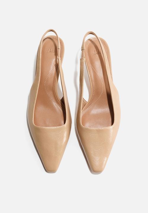H&M - Kitten-heeled slingbacks - beige
