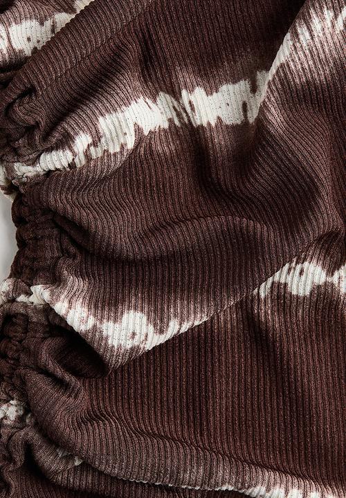 H&M - Drawstring-detail beach dress - dark brown/tie-dye