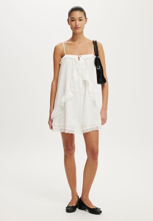 Cotton On - Cleo Ruffle Mini Dress - White