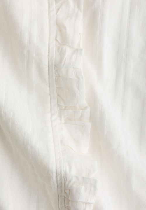 H&M - Frill-trimmed cotton blouse - white