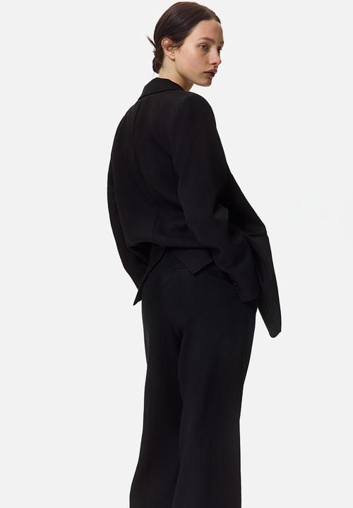 H&M - Linen-blend tailored trousers - black