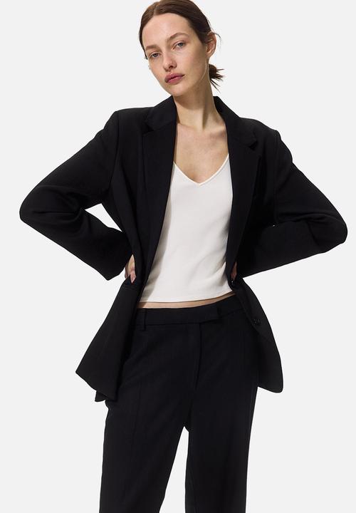 H&M - Linen-blend tailored trousers - black