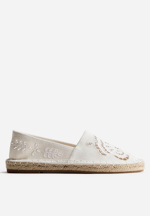 H&M - Broderie anglaise espadrilles - white