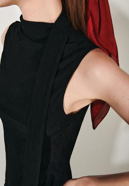 H&M - Scarf-detail top - black