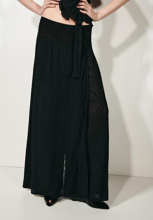 H&M - Crinkled wrapover trousers - black