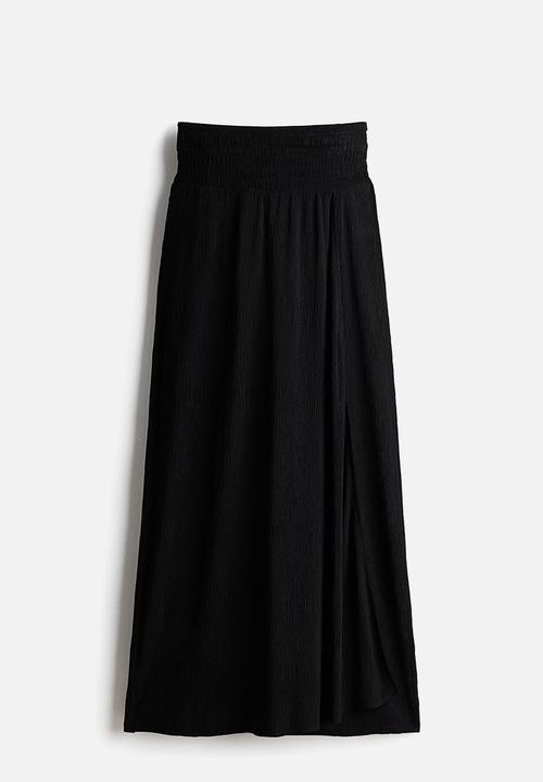 H&M - Crinkled wrapover trousers - black