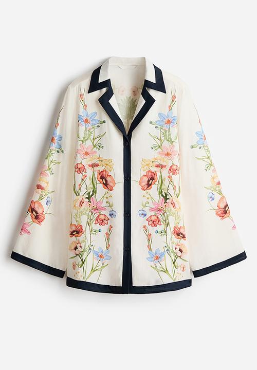 H&M - Printed lyocell resort shirt - cream/floral