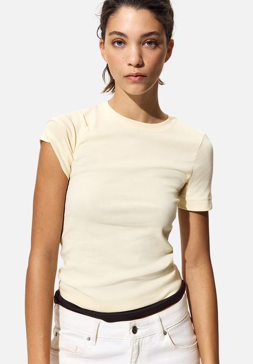 H&M - Cotton t-shirt - pale yellow