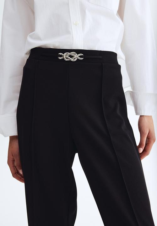 H&M - Bootcut ponte di roma trousers - black