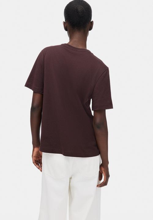H&M - Printed t-shirt - dark brown/simplicit?
