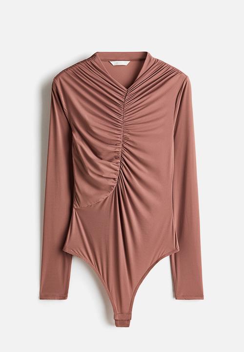 H&M - Draped thong body - dark dusty pink