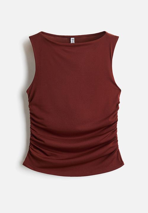 H&M - Draped jersey top - rust red