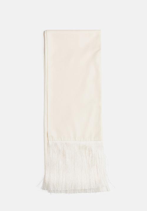 H&M - Fringed scarf - cream