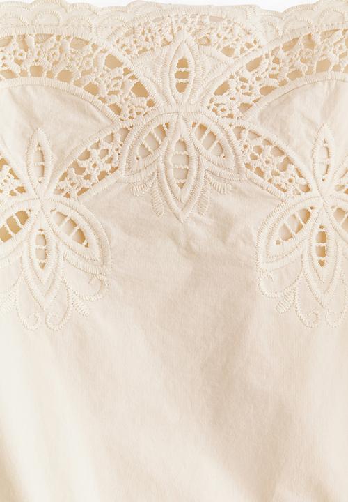 H&M - Broderie anglaise dress - light beige