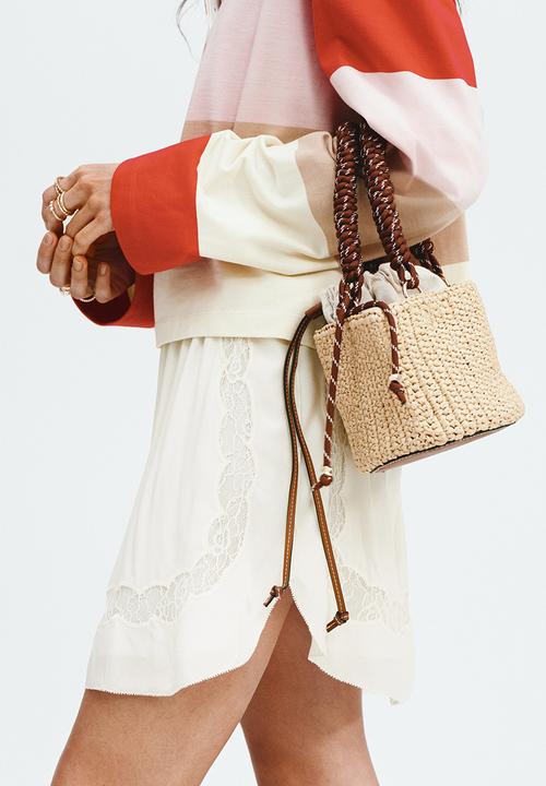 H&M - Lace-inset viscose mini skirt - cream