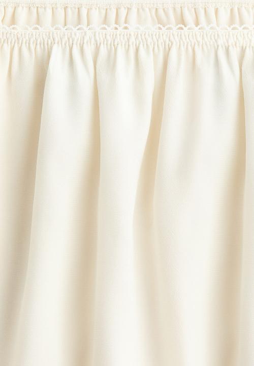 H&M - Lace-inset viscose mini skirt - cream