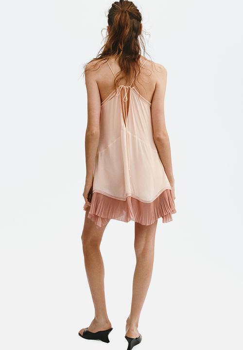 H&M - Lace-trimmed slip dress - powder pink