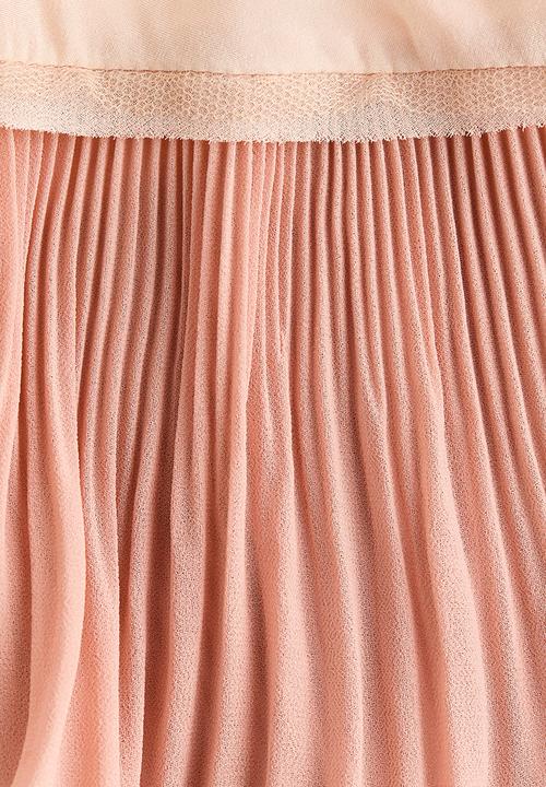 H&M - Lace-trimmed slip dress - powder pink