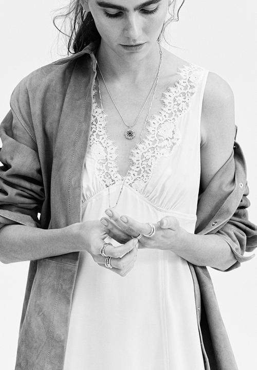 H&M - Lace-trimmed dress - cream