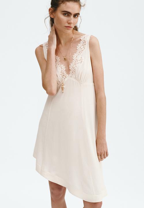 H&M - Lace-trimmed dress - cream