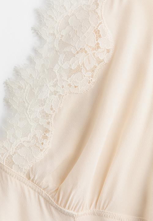 H&M - Lace-trimmed dress - cream