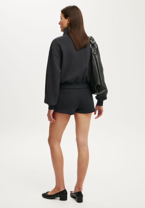 Cotton On - Micro Fleece Sweatshort - Shadowstone/Stripe