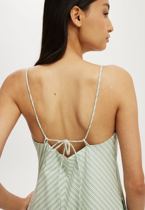 Cotton On - Harper Strappy Maxi Dress - Pistachio Crumble Stripe